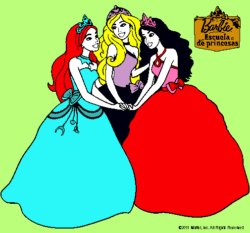 Dibujo Barbie y sus amigas princesas pintado por 259los