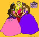 Dibujo Barbie y sus amigas princesas pintado por aslhey