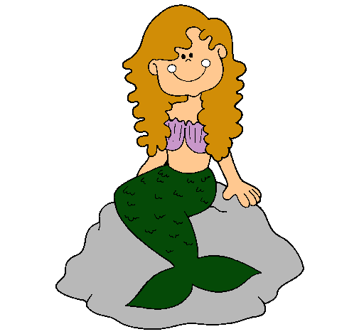 Dibujo Sirena sentada en una roca pintado por ernesotto