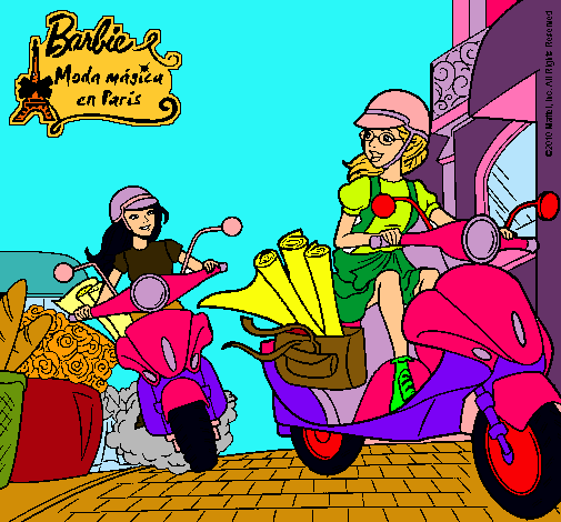 Barbie y su amiga en moto