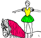 Dibujo Trapecista encima de caballo pintado por vhbgff