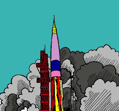 Dibujo Lanzamiento cohete pintado por Cecilia_06