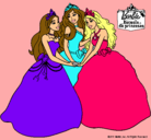 Dibujo Barbie y sus amigas princesas pintado por miethan