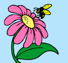 Dibujo Margarita con abeja pintado por Elena10