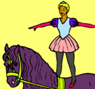 Dibujo Trapecista encima de caballo pintado por Anekita2
