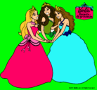 Dibujo Barbie y sus amigas princesas pintado por barmartan