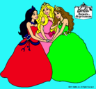 Dibujo Barbie y sus amigas princesas pintado por VALEEEEEEEEE