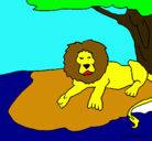 Dibujo Rey león pintado por mateolindo