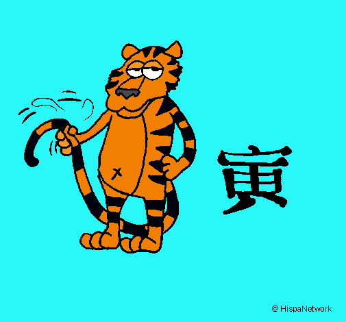 Dibujo Tigre pintado por kabayin