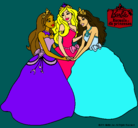 Dibujo Barbie y sus amigas princesas pintado por chochis