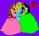 Dibujo Barbie y sus amigas princesas pintado por mariola15