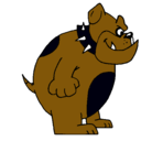 Dibujo Bulldog inglés pintado por furioso