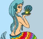 Dibujo Sirena y perla pintado por Misake07