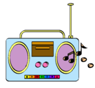 Dibujo Radio cassette 2 pintado por bailar
