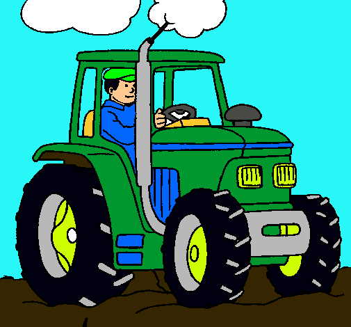 Tractor en funcionamiento