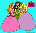 Dibujo Barbie y sus amigas princesas pintado por floraprinced