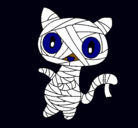 Dibujo Gato garabato momia pintado por scream