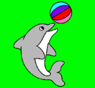 Dibujo Delfín jugando con una pelota pintado por guanda
