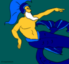 Dibujo Poseidón pintado por mariajoseedward