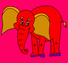Dibujo Elefante feliz pintado por luz_brillan