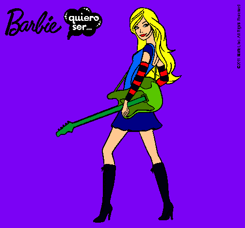 Dibujo Barbie la rockera pintado por paris-france
