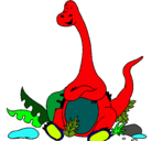 Dibujo Diplodocus sentado pintado por Amelielilith