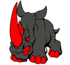 Dibujo Rinoceronte II pintado por diablo