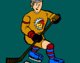 Dibujo Jugador de hockey sobre hielo pintado por texas