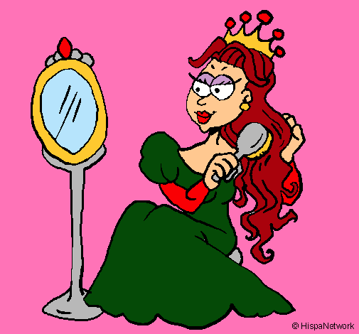 Dibujo Princesa y espejo pintado por danna