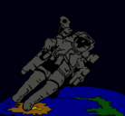 Dibujo Astronauta en el espacio pintado por espacio