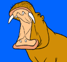Dibujo Hipopótamo con la boca abierta pintado por MONOSS