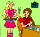 Dibujo Barbie en la hamburguesería pintado por StarClaudia