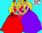 Dibujo Barbie y sus amigas princesas pintado por BARBIS