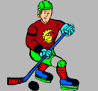 Dibujo Jugador de hockey sobre hielo pintado por mael