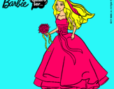Dibujo Barbie vestida de novia pintado por CASADA