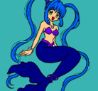 Dibujo Sirena con perlas pintado por danna