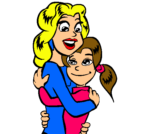 Dibujo De Madre E Hija Abrazadas Pintado Por Mamita En Dibujos Net