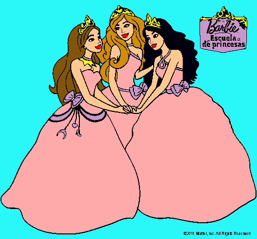 Dibujo Barbie y sus amigas princesas pintado por lili_17_