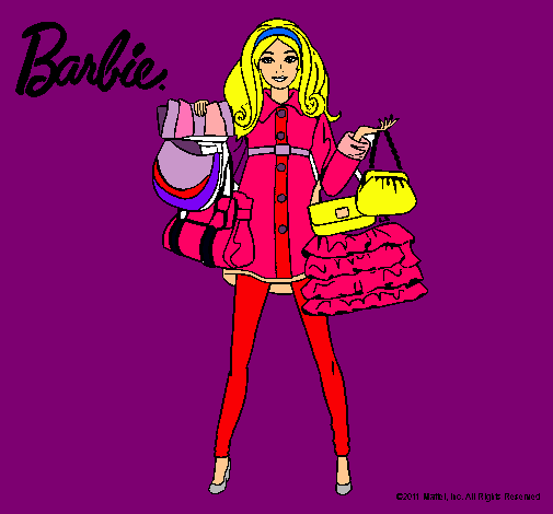 Dibujo Barbie de compras pintado por chelita111097