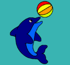 Dibujo Delfín jugando con una pelota pintado por toonix