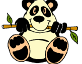 Dibujo Oso panda pintado por pannndi
