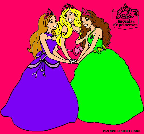 Dibujo Barbie y sus amigas princesas pintado por Ultralili2