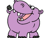 Dibujo Hipopótamo pintado por nathali