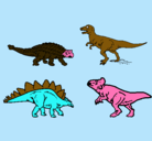 Dibujo Dinosaurios de tierra pintado por grup