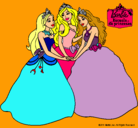 Dibujo Barbie y sus amigas princesas pintado por chelita111097