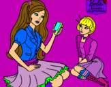Dibujo Barbie con el teléfono móvil pintado por musidora