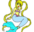 Dibujo Sirena con perlas pintado por alvaroso