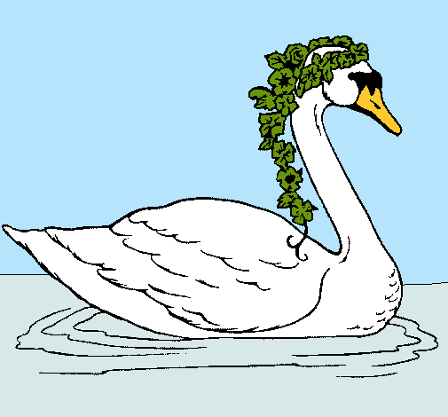 Cisne con flores