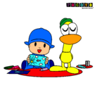 Dibujo Pocoyó y Pato pintado por saritilla