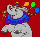 Dibujo Elefante con 3 globos pintado por marco1234